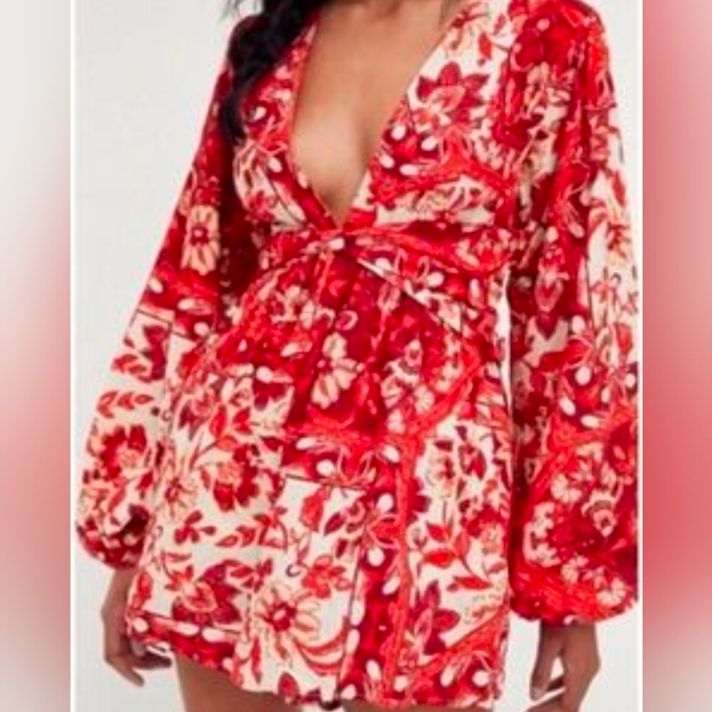 Free People Linen Floral Romper Size XS